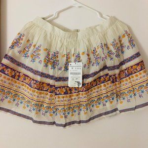 Zara Beige Boho Summer Floral Skirt